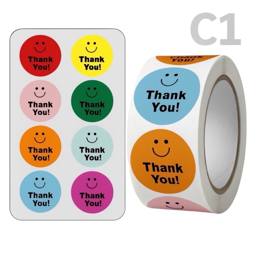 500 pcs Colorful Thank You Stickers Roll 500 pcs NEW
